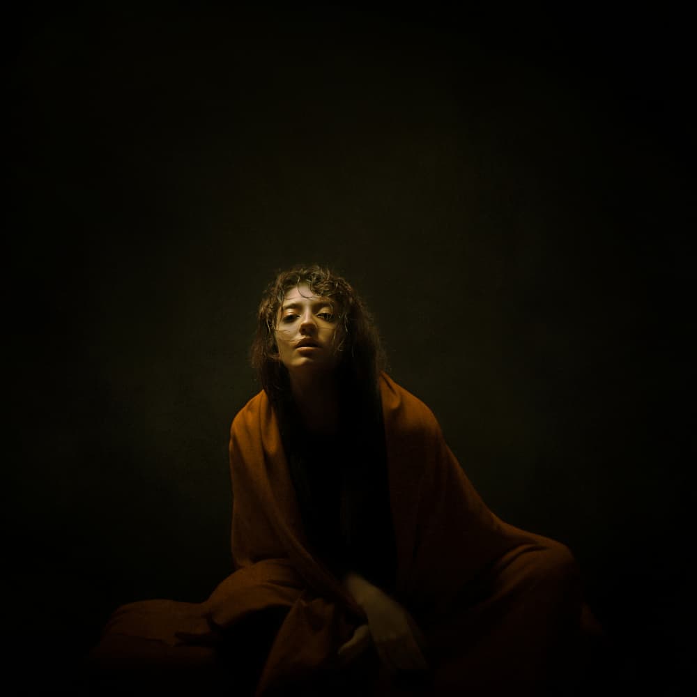 Moody Woman Portrait by Moein Hasheminasab — canvas wall art