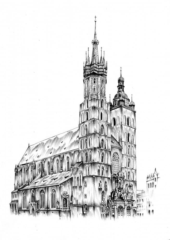 St. Mary's Basilica Krakow by Kulik — canvas wall art