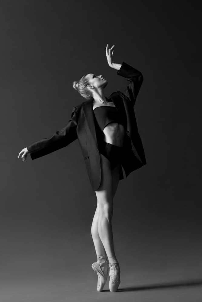 Ballerina in Blazer by Natalya Sleta — canvas wall art