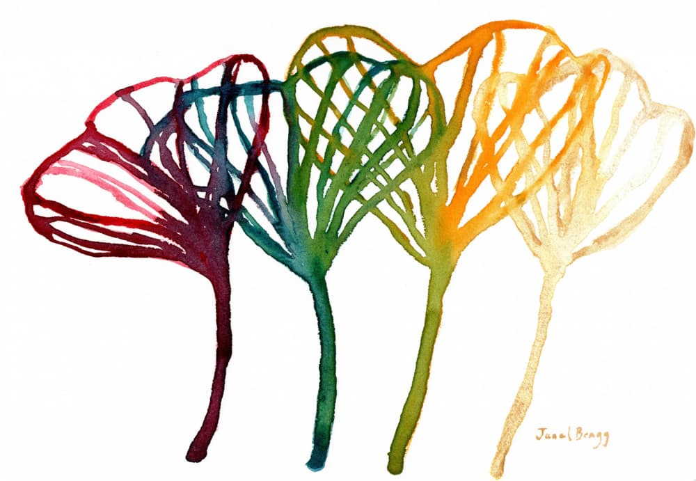 Vibrant Leaf Forms by Janel Bragg — canvas wall art