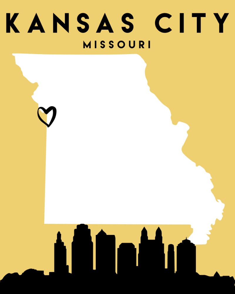 Kansas City Missouri Map by Emiliano Deificus — canvas wall art