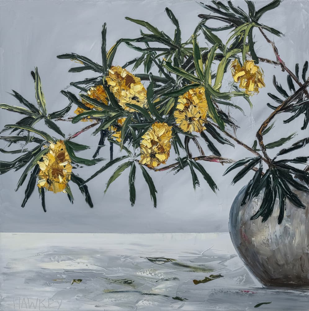 Yellow Banksia Still Life by Angela Hawkey — canvas wall art