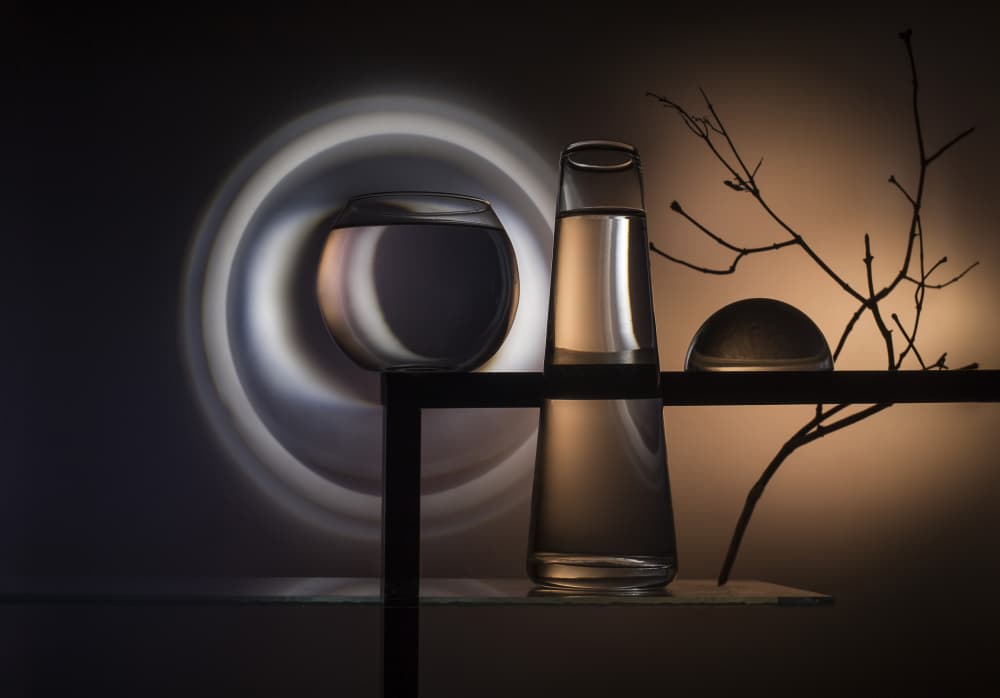 Elegant Glass Still Life by Evgeniy Popov — canvas wall art
