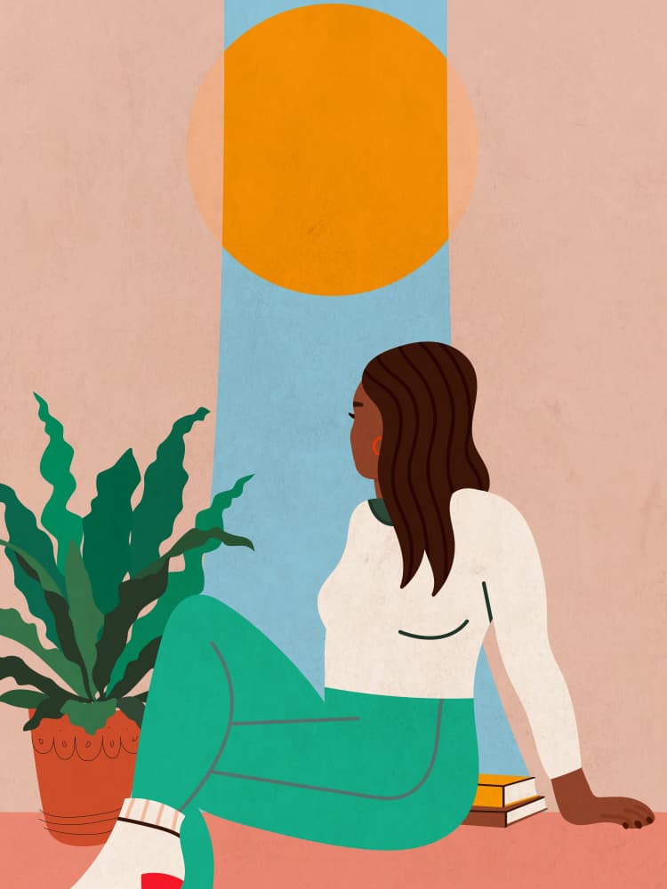 Woman By Sunny Window by WallChart Art Studio — canvas wall art