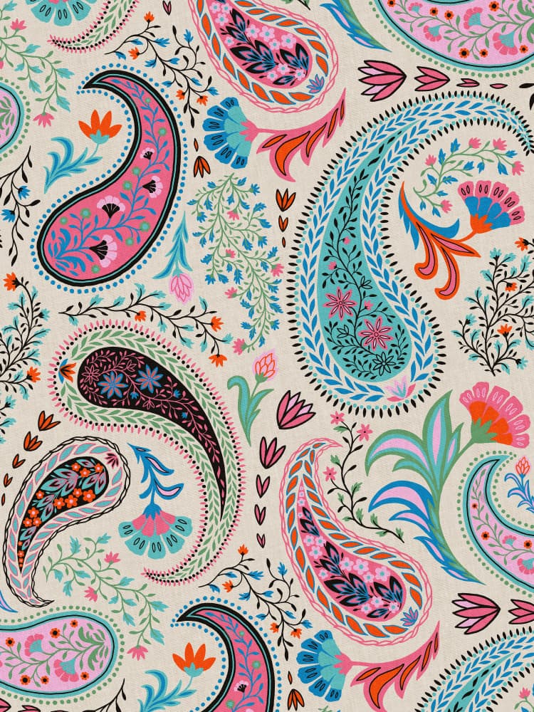 Vibrant Paisley Blooms by Dana Ďuričeková — canvas wall art
