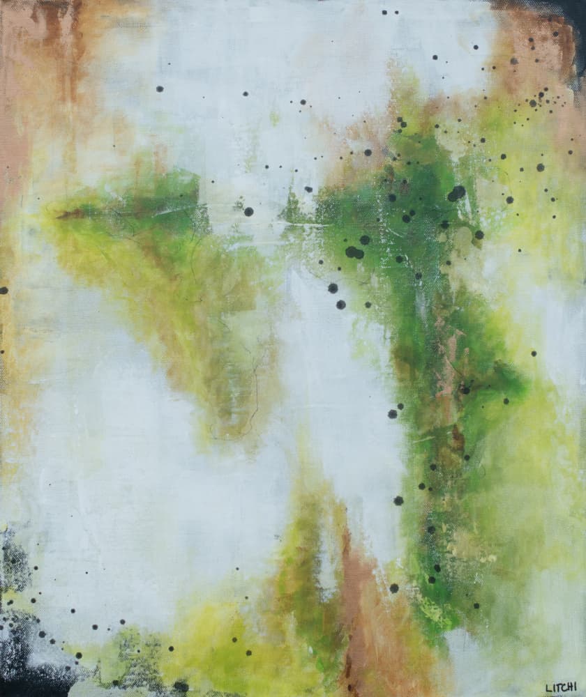 Flowing Green Abstraction by Lillian Christiansson — canvas wall art