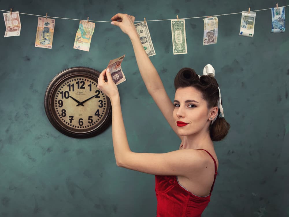 Retro Money Laundry by Mihai Bogdan R — canvas wall art