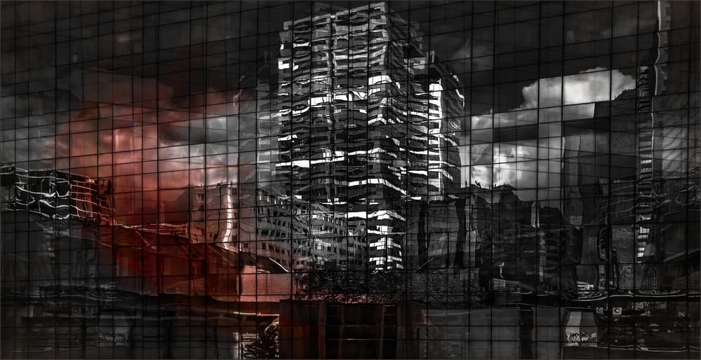 Urban Red Reflection by Gilbert Claes — canvas wall art