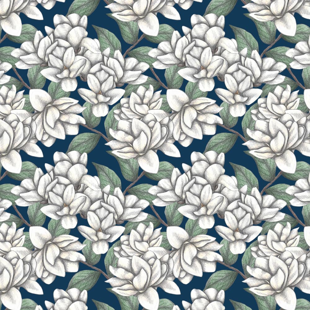 White Magnolias by Cecilia Battaini — canvas wall art