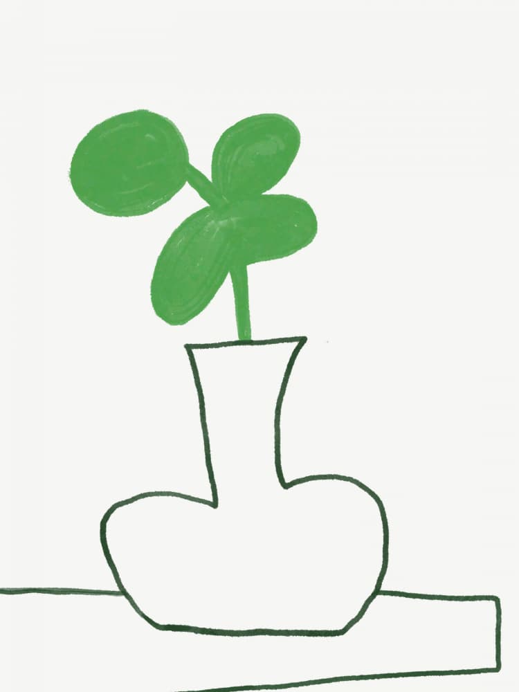 Minimalist Green Plant by Little Dean — canvas wall art