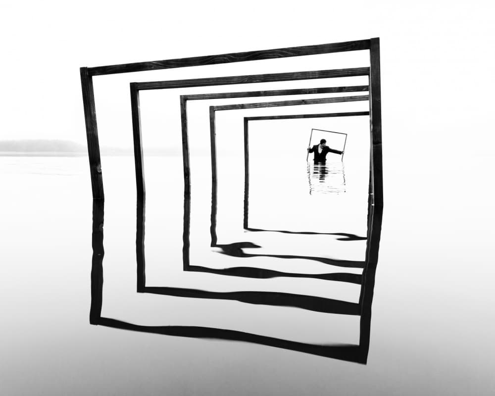 Infinite Frames Man by Leszek Paradowski — canvas wall art