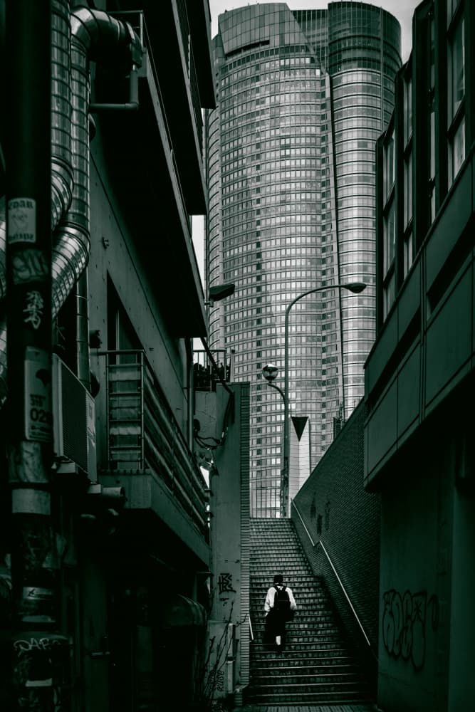 Solitary City Ascent by YASUTOSHI HONJO — canvas wall art