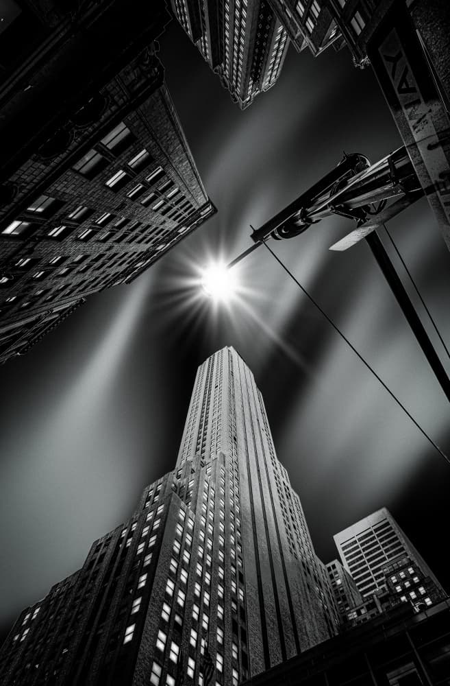 Monochrome City Night by Jackson Carvalho — canvas wall art