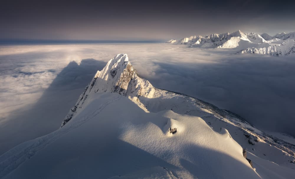 Majestic Mountain Peak View by Karol Nienartowicz — canvas wall art