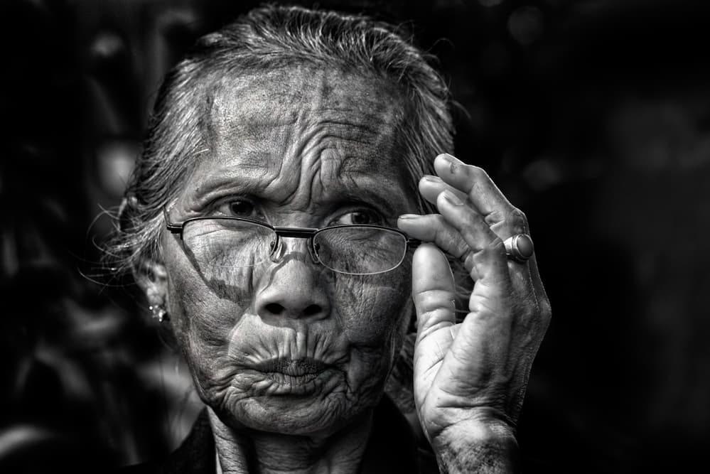 Pensive Elderly Woman by Giovanni Cavalli — canvas wall art
