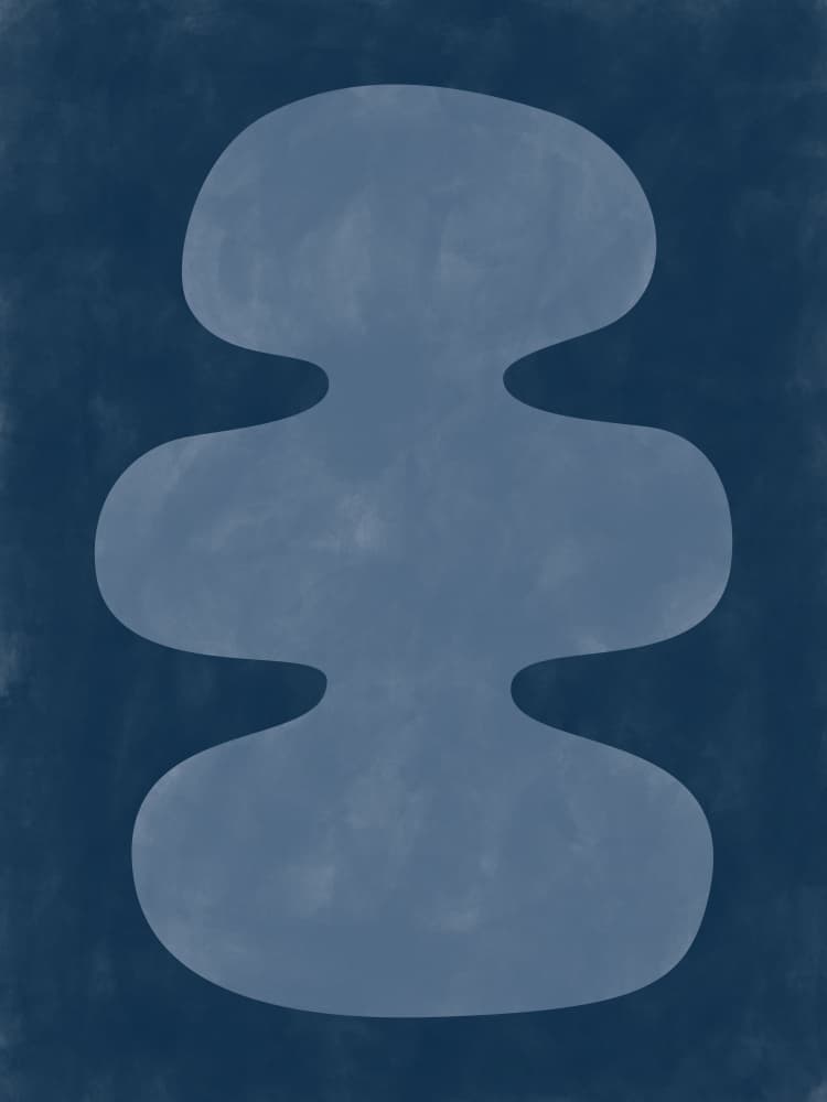 Serene Blue Abstract Form by Elena Ristova — canvas wall art