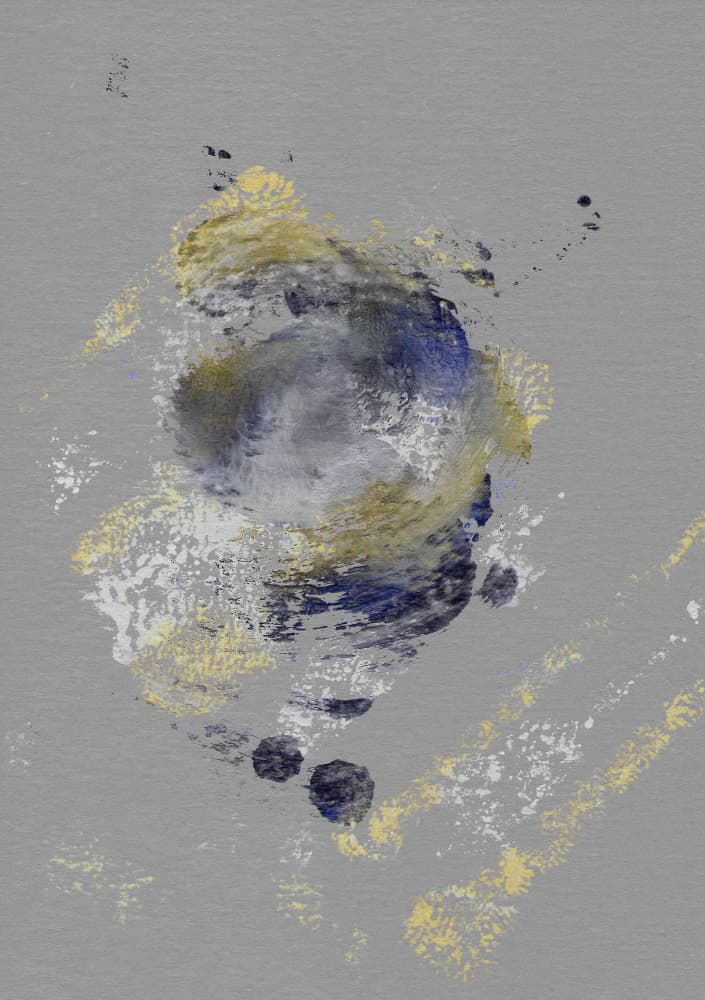 Abstract Blue Gold Swirl by Santhosh ch — canvas wall art
