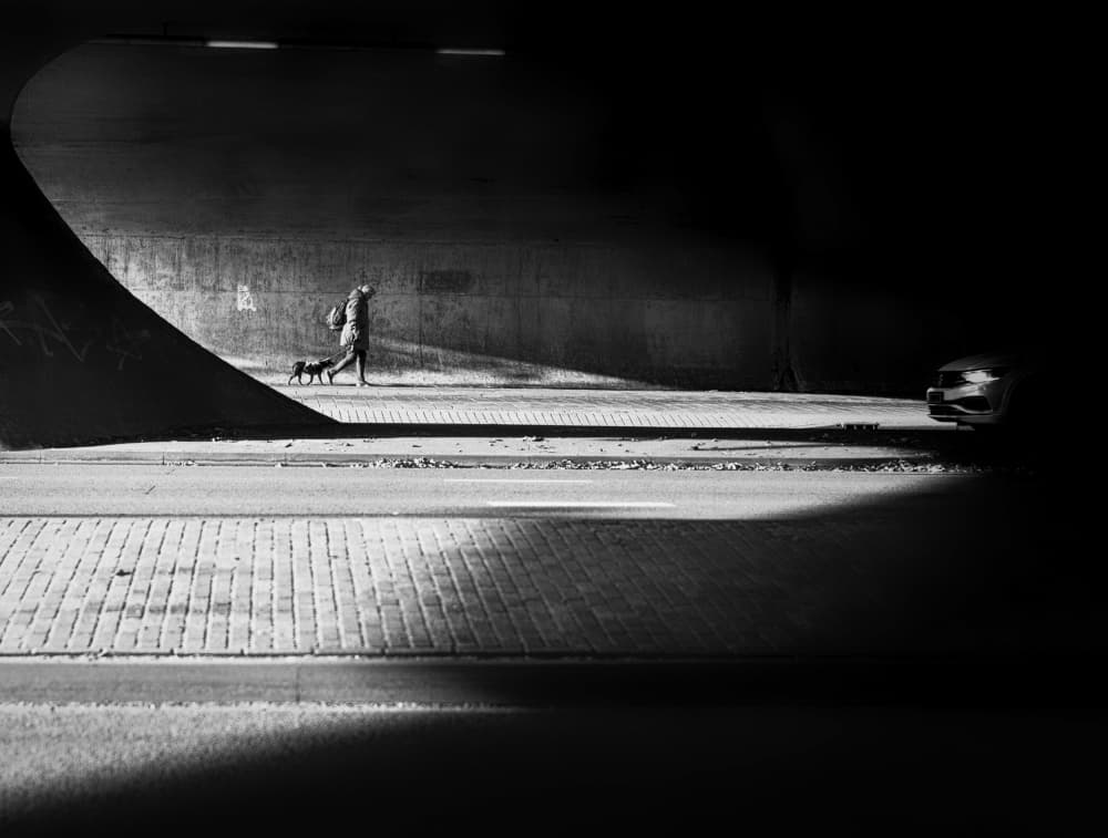 Underpass Light Shadows by Andreas Timar — canvas wall art
