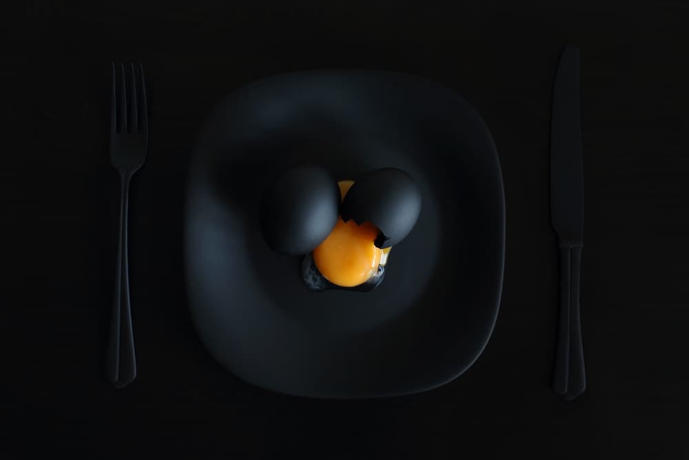 Cracked Black Eggs by Victoria Glinka — canvas wall art