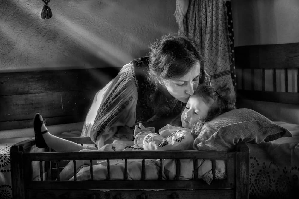 Mother's Loving Kiss by Grigore Roibu — canvas wall art