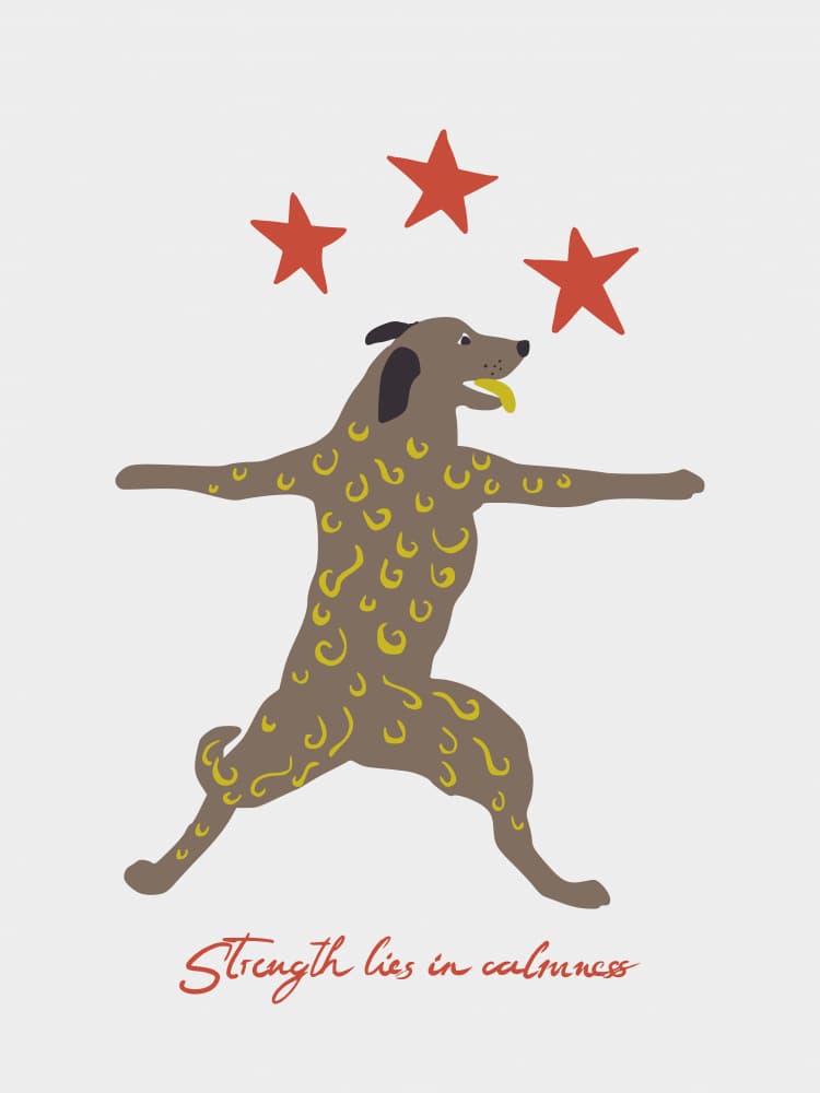 Warrior Dog Yoga by Annick — canvas wall art