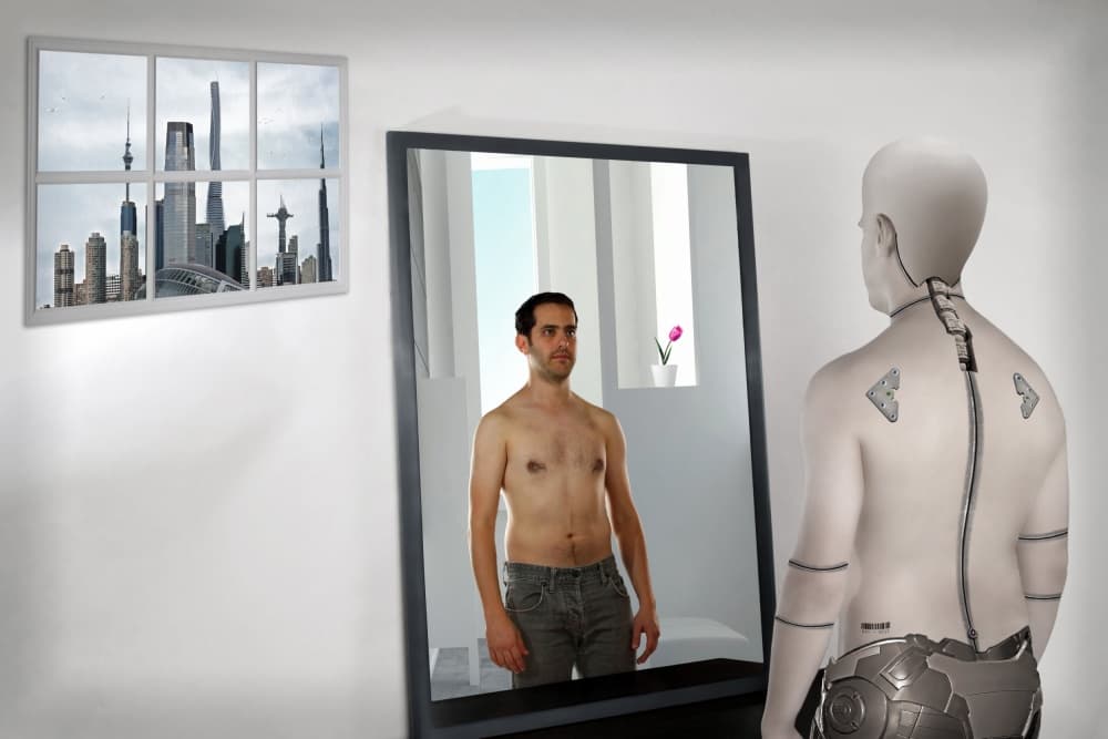 Cyborg Self Reflection by Eyal Bussiba — canvas wall art