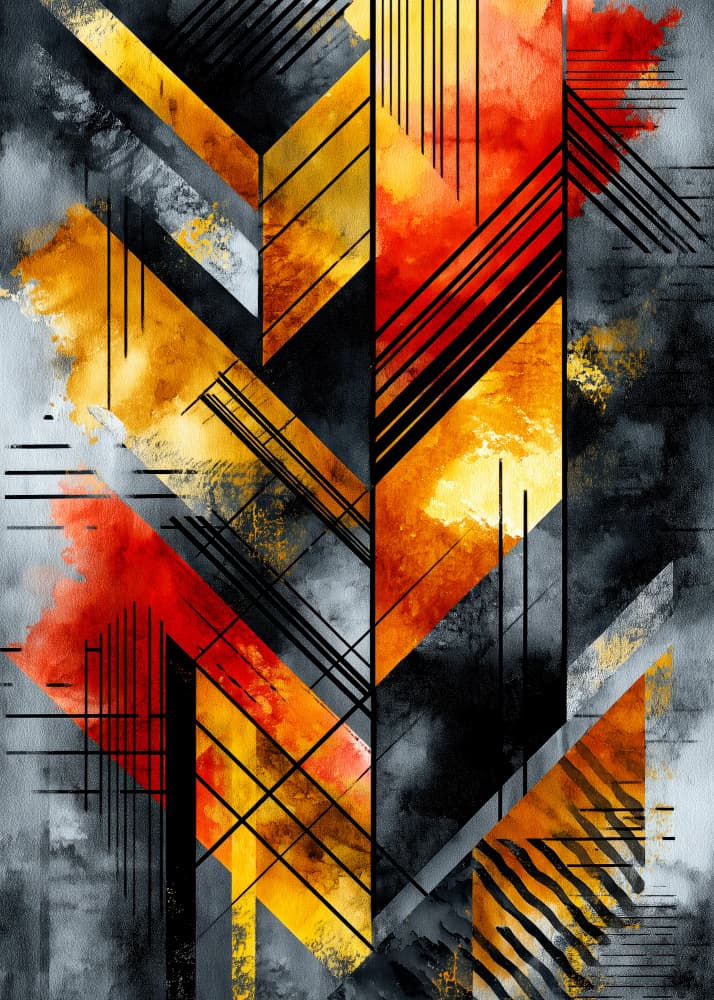 Vibrant Geometric Abstract by Justyna Jaszke — canvas wall art