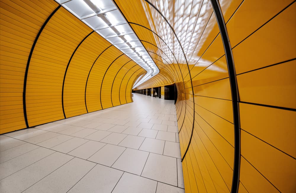 Modern Curved Subway Station by fotomarion — canvas wall art