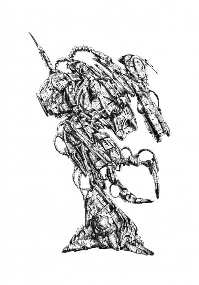 Futuristic Mech Warrior by Kulik — canvas wall art