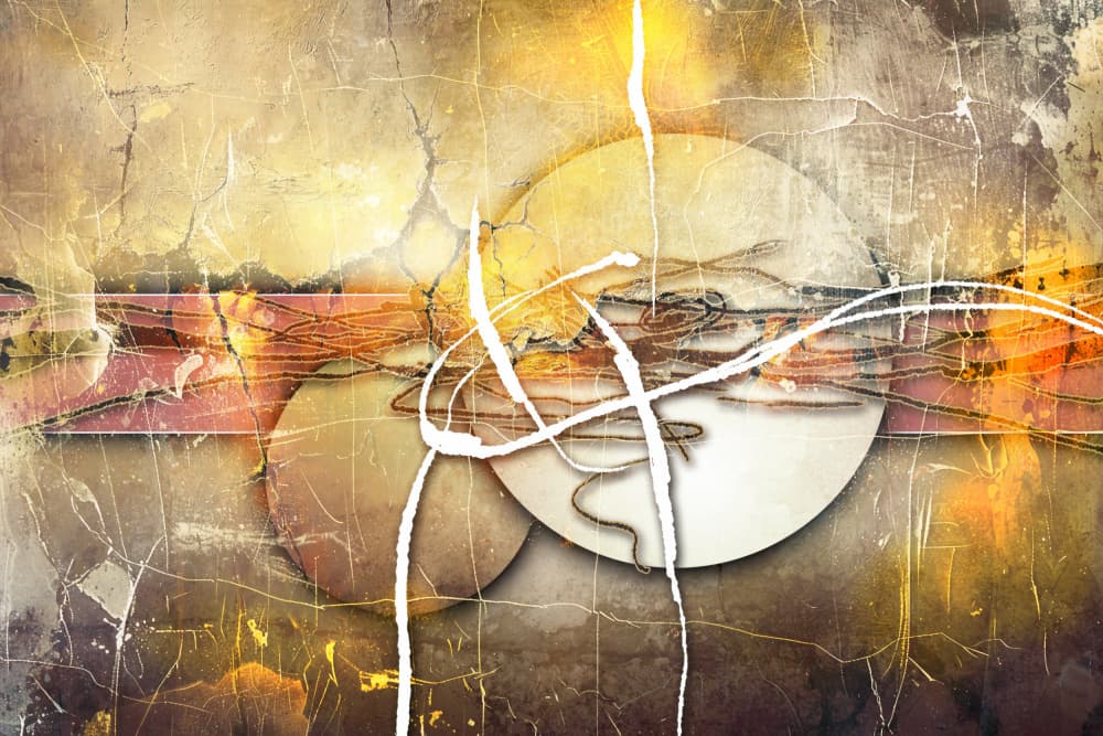 Golden Abstract Flow by Rafal Kulik — canvas wall art