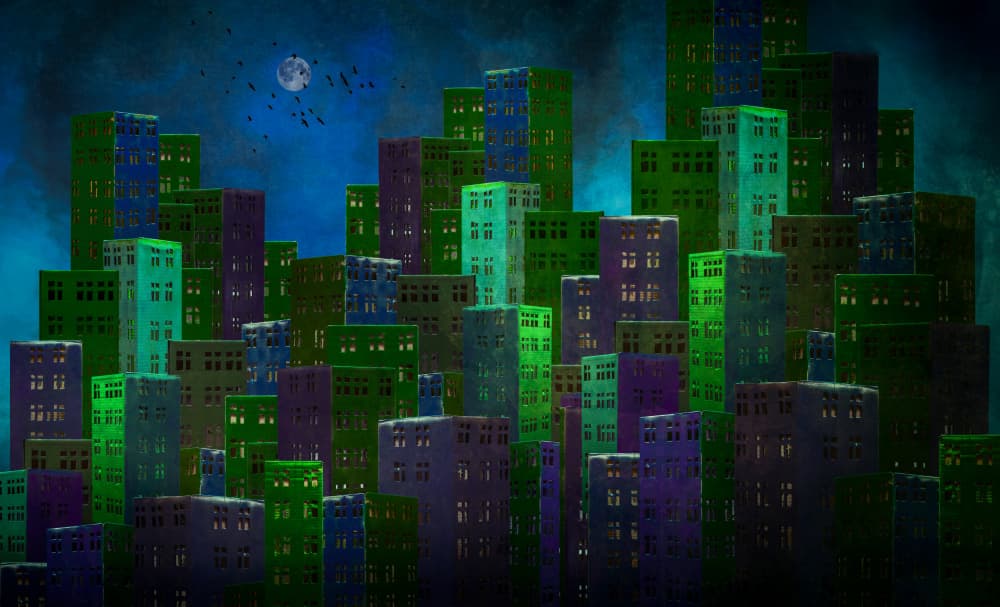 Mysterious City Night by Brig Barkow — canvas wall art
