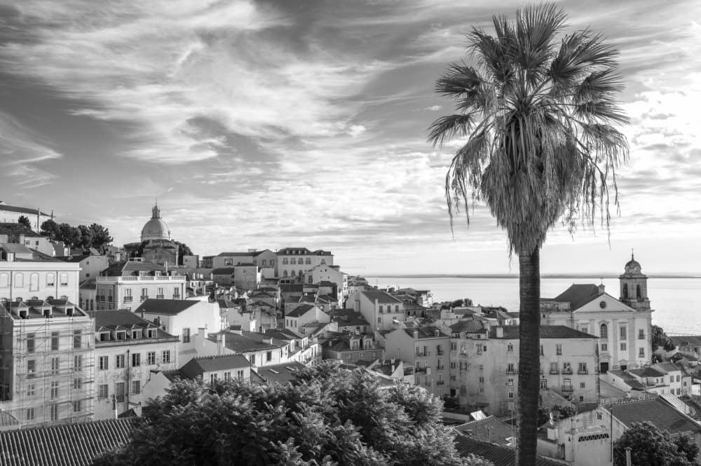 Black White City Vista by Christa Stroo — canvas wall art