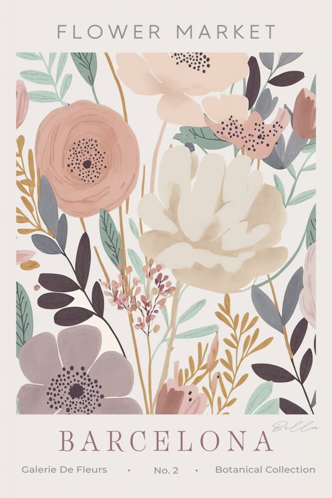 Barcelona Flower Market by Bella Eve — canvas wall art