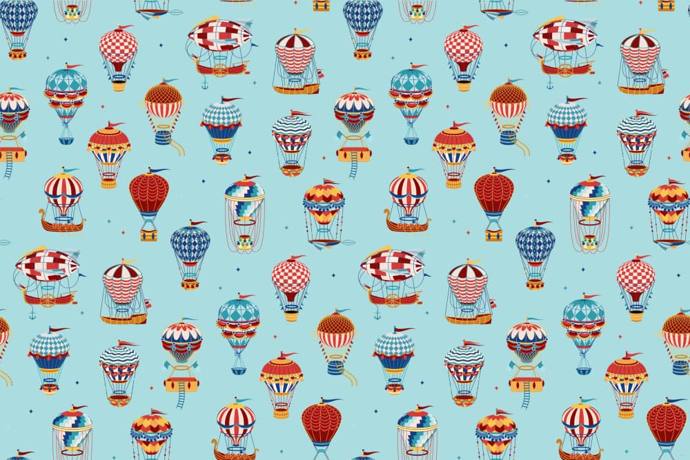 Whimsical Balloon Sky Pattern by Sue Skellern — canvas wall art