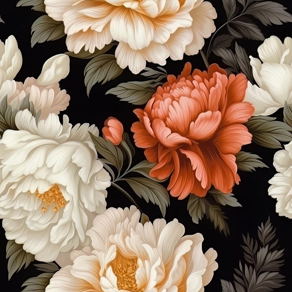 Dramatic Peony Elegance by Bilge Paksoylu — canvas wall art