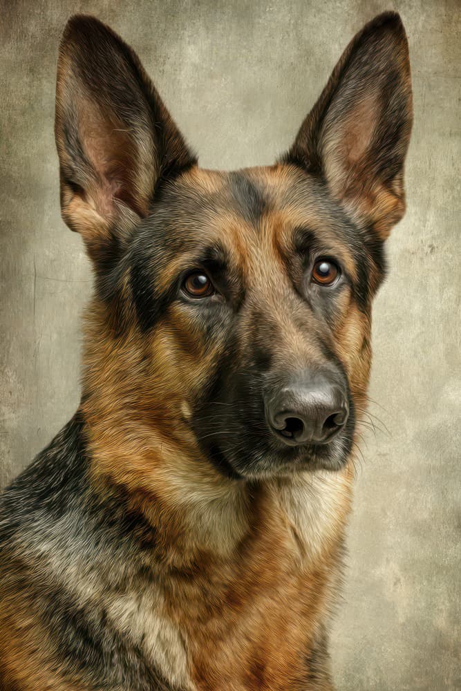 Watchful German Shepherd by Rafal Kulik — canvas wall art