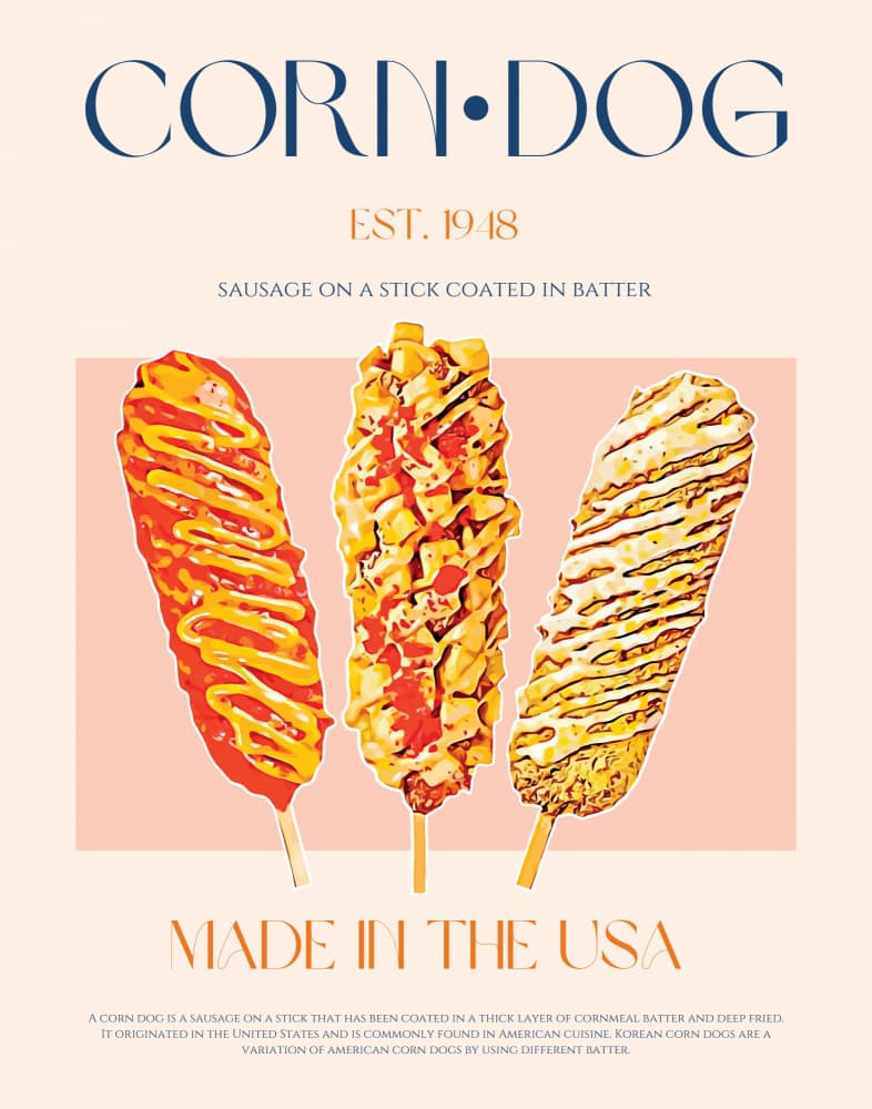 Corn Dog Print by Nazma Khokhar — canvas wall art