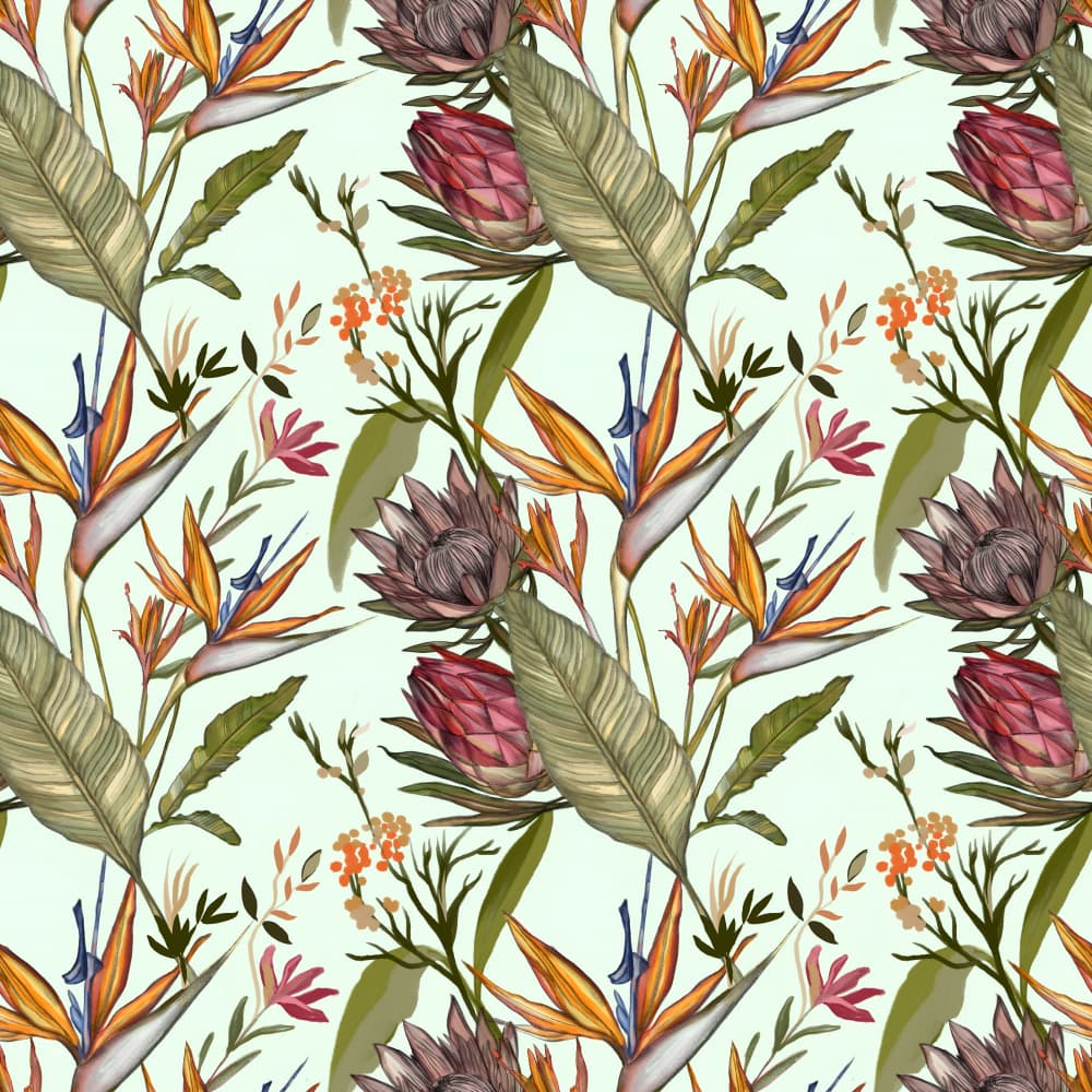 Lush Tropical Blooms by Josie George — canvas wall art