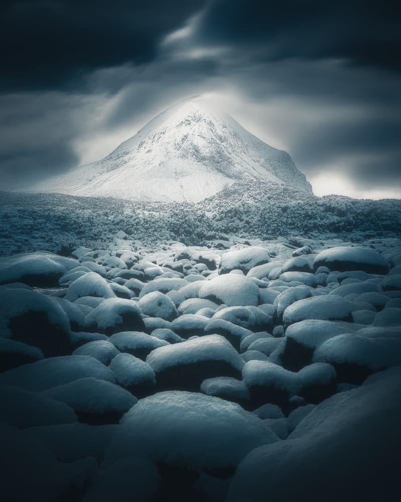 Majestic Winter Peak by David George — canvas wall art