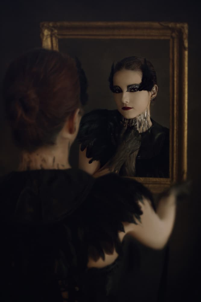 Dark Swan Reflection by Raluca Arhire — canvas wall art