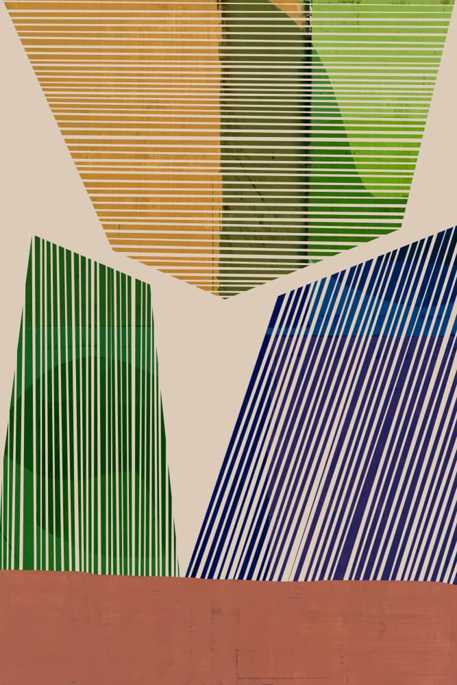 Colorful Striped Shapes by cartissi — canvas wall art