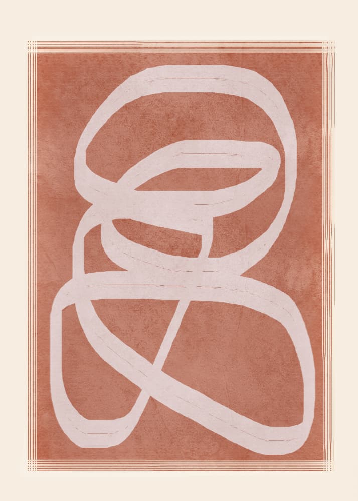 Abstract Terracotta Loops by Flow Line — canvas wall art