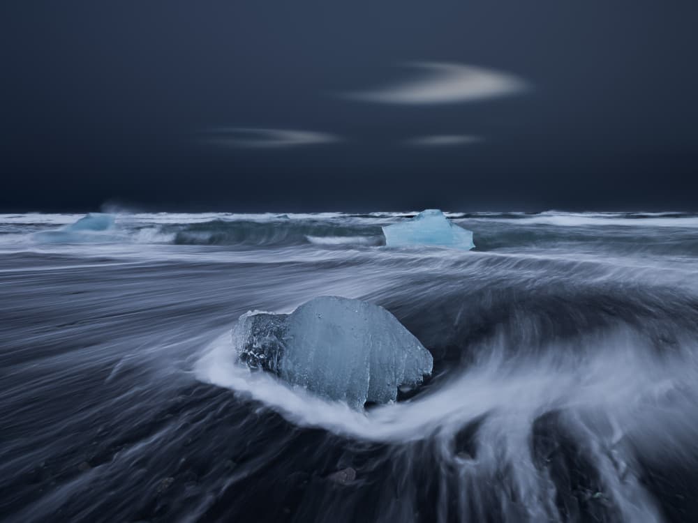 Blue Ice Swirl by Bingo Z — canvas wall art