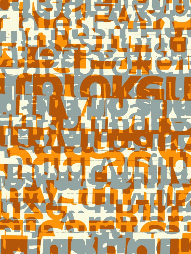 Abstract Typographic Collage by Petr Strnad — canvas wall art