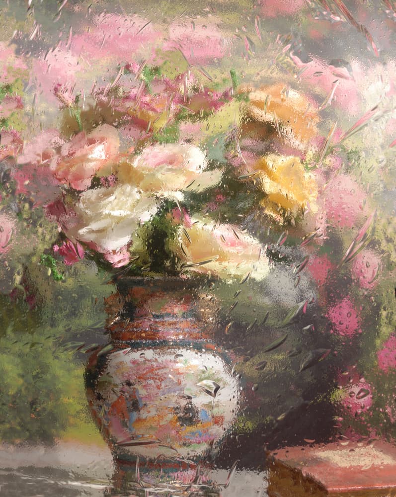 Rainy Day Flowers by Andrey Morozov — canvas wall art