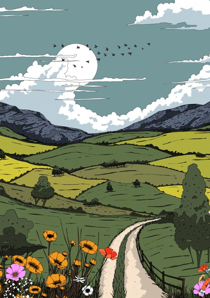 Path Through Rolling Hills by Nicholas — canvas wall art