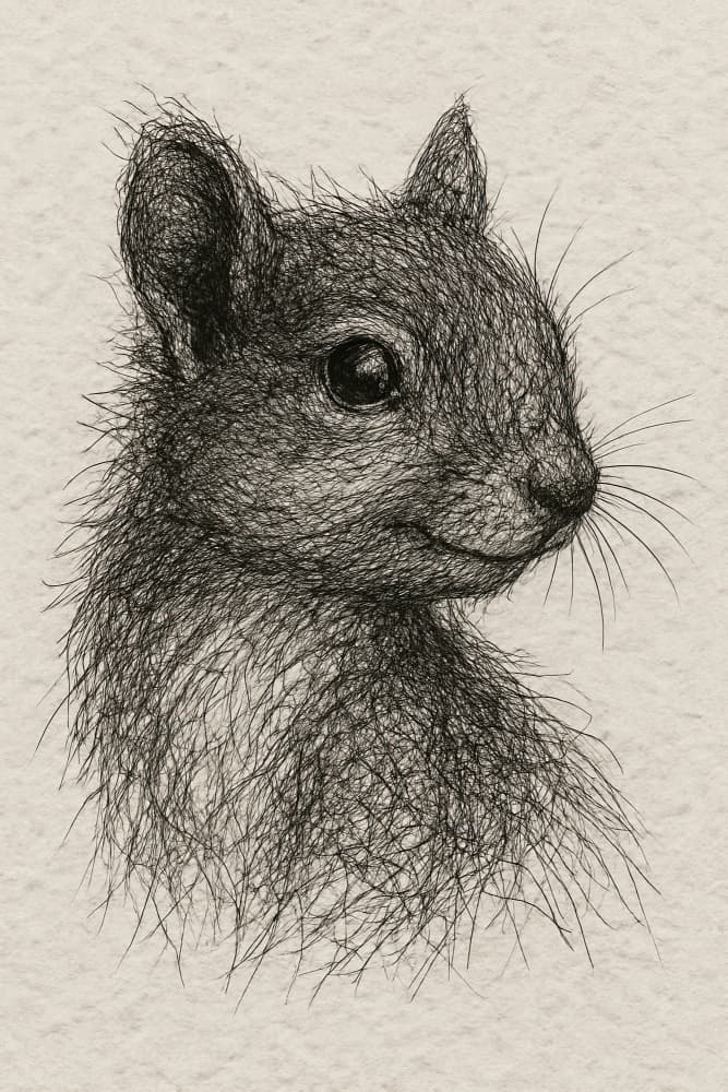 Woodland Squirrel Portrait by Natalie Bruns — canvas wall art