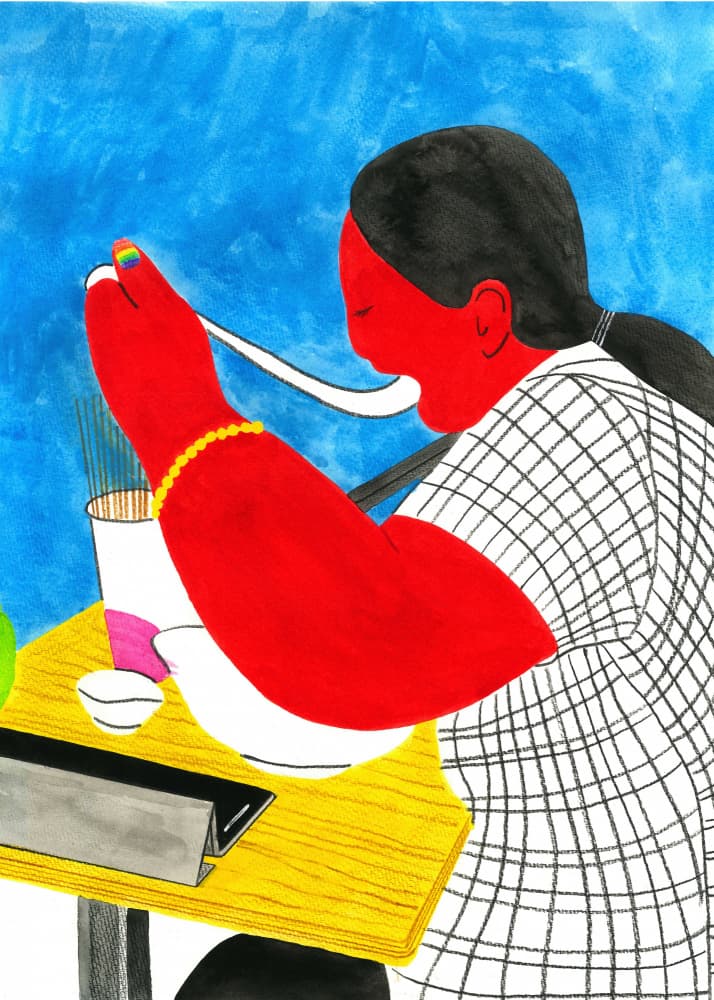 Vibrant Noodle Lunch by Zhigang Zhang — canvas wall art