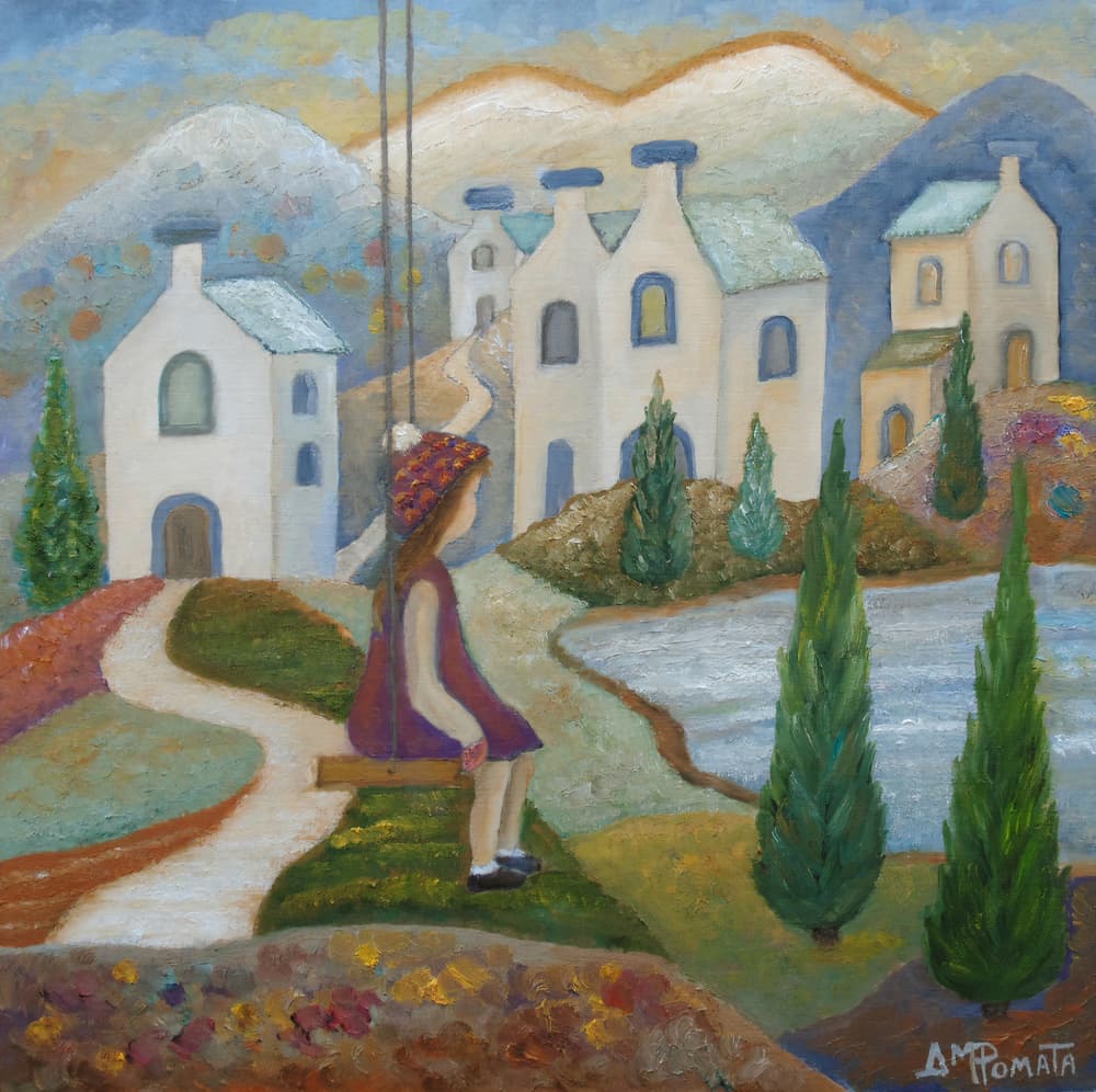 Dreamy Village Swing by Angeles M. Pomata — canvas wall art