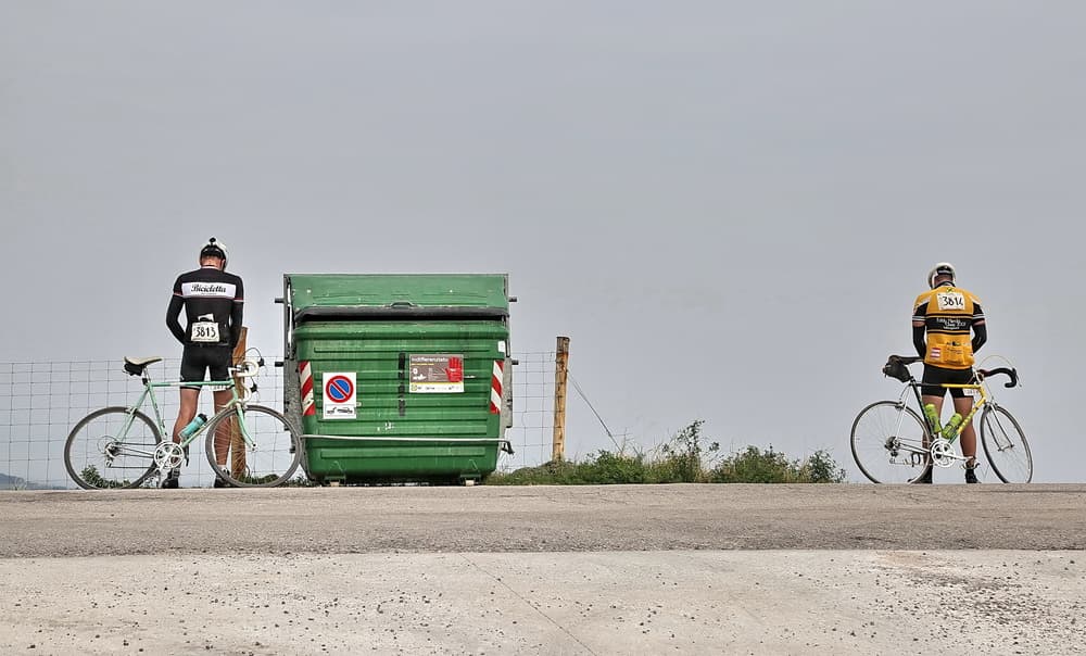 Cyclists On Road Break by Francesco Martinelli — canvas wall art